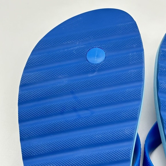 NWOT Coach Logo Zak Beach Thong Flip Flop Sandals Blue/Yellow Women’s Size 6 B - Picture 11 of 16